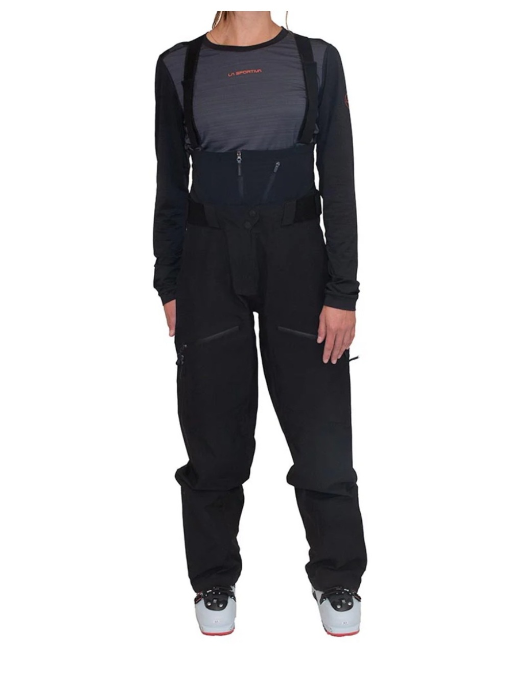La Sportiva Women's Black Technical Ski Bib Pants with Suspenders